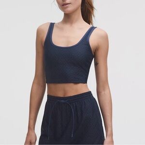 lululemon athletica Navy Textured Mesh Tennis Tank NWT